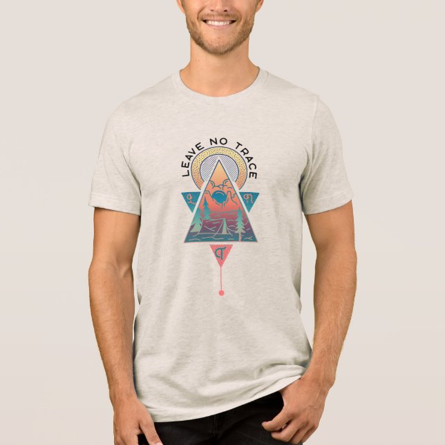 Não deixe rastro da camiseta moderna de caminhada (Frente)