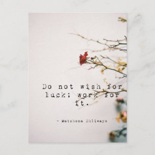 Não deseje um cartão postal inspirado para sorte