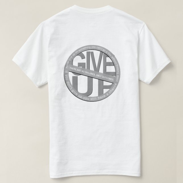 Não desista de camiseta branca (Verso do Design)