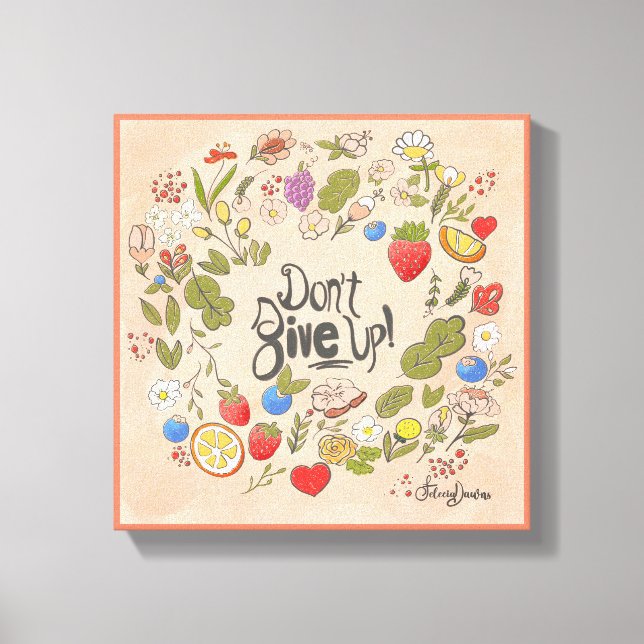 Não desista! Muro de Canvas estendido Art 11x11 (Frente)