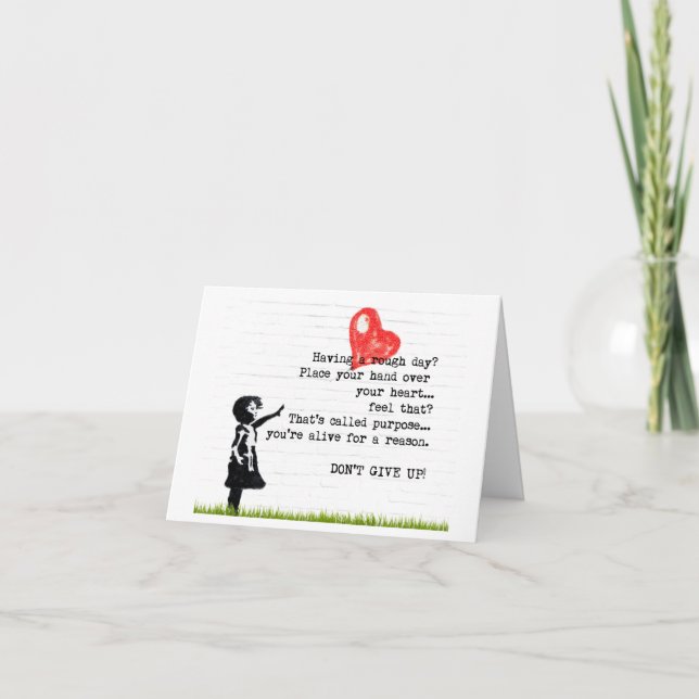 Não desistir do cartão de citação de encorajamento (Frente)