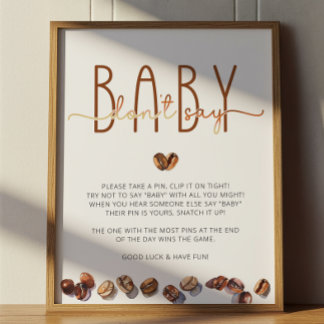 Não Diga Bebê Café Jogo para Chá de Bebê