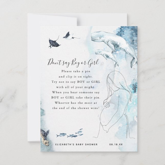 Não diga garoto ou garota | Jogo Chá de fraldas (Frente)