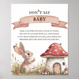 Não diga Poster de Chá de fraldas de Bunny