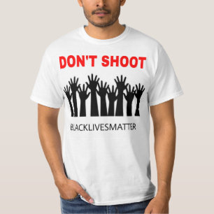 Não dispare no t-shirt preto da matéria das vida