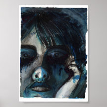 Não é possível dormir Poster de Aquarela