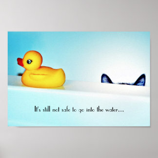 Não é seguro entrar na poster de água