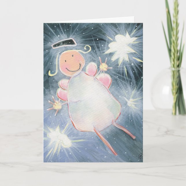 "Não é você cartões de agradecimentos de um anjo" (Frente)