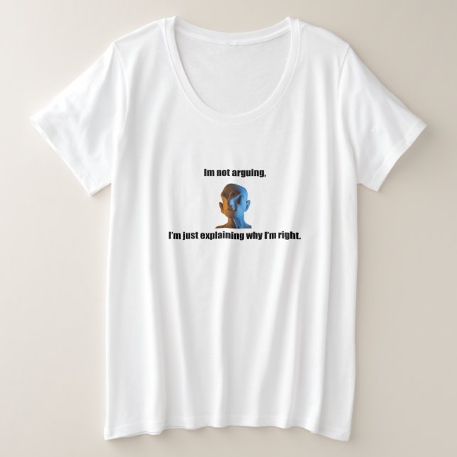Não estou discutindo camiseta do tamanho maior (Frente do Design)