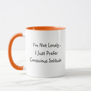 Não Estou Solitário... Caneca de Café Laranja Humo