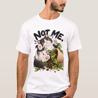 Não Eu! Camiseta Divertida de Gato Smoking