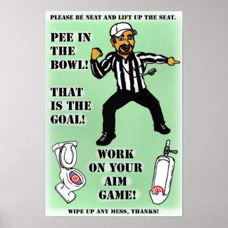 Não faça xixi na poster do assento para rapazes