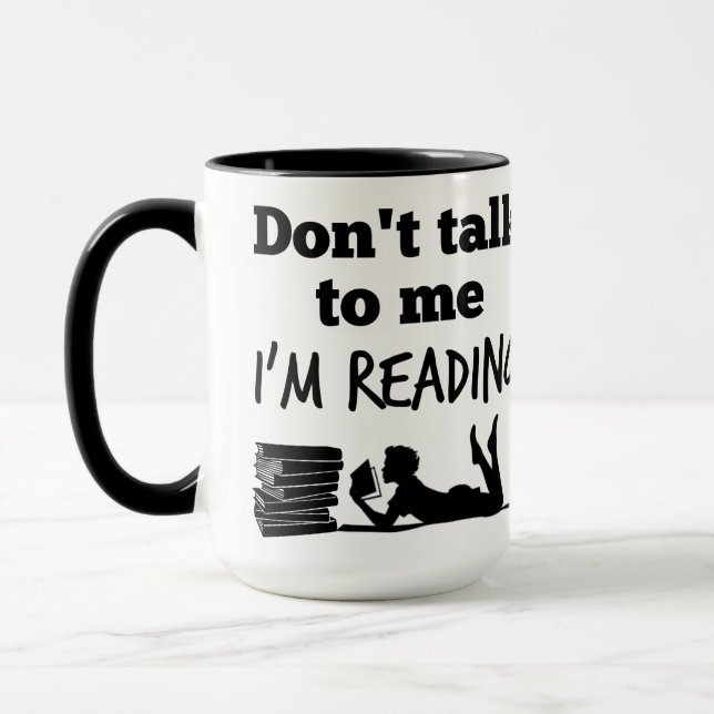 Não fale comigo Estou lendo caneca (Esquerda)