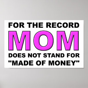 Não feito do poster engraçado do dinheiro