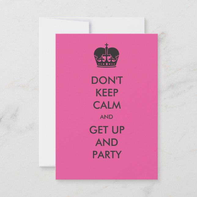 Não fique calmo- Convite de aniversário 3x5 (Frente)