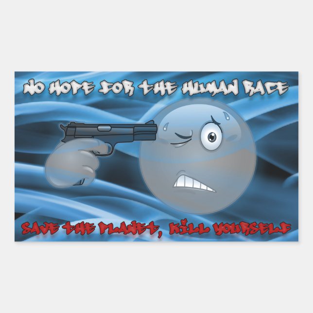 Não há Enfumaçado azul adesivo (Frente)