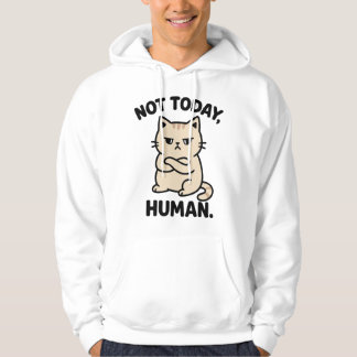 Não Hoje Humano – Design de Camiseta de Gato Mal-H