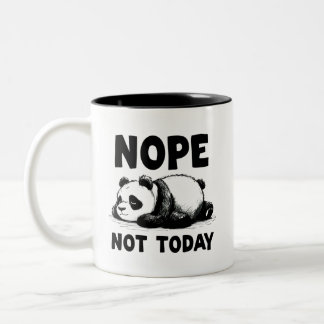 Não Hoje, Panda Bear Uma Xícara De Café De Dois To