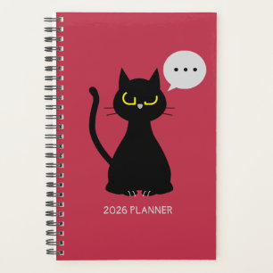 NÃO HOJE! Planejador de Gato Preto Mal-Humorado