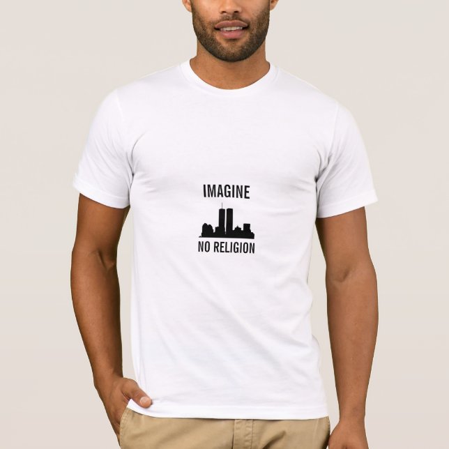 Não imagine nenhum t-shirt da religião por Logidea (Frente)