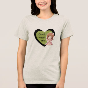 Não Me Dê Coração Camiseta Feminina Gráfica de Ani