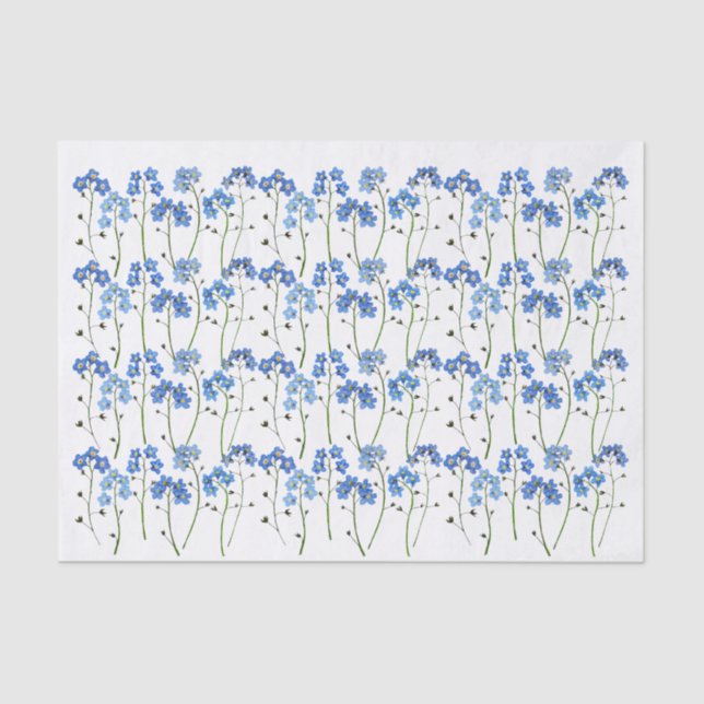 Não me esqueça de artesanato Blue Flowers Papel te (Frente )