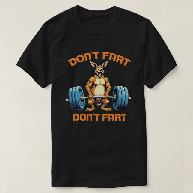 Não Peide Camiseta de Academia Canguru: Treino Eng (Frente do Design)