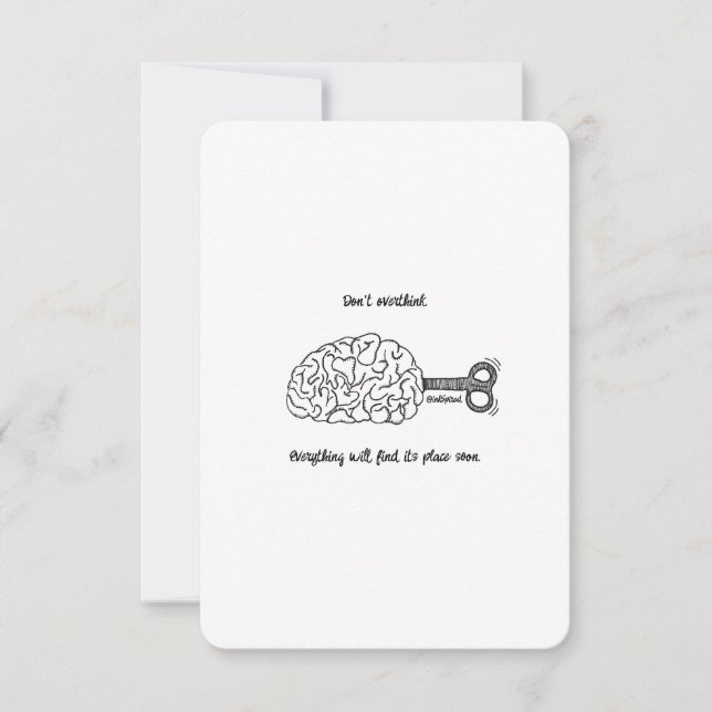 Não pense demais, está tudo bem - Cartão plano (Frente)