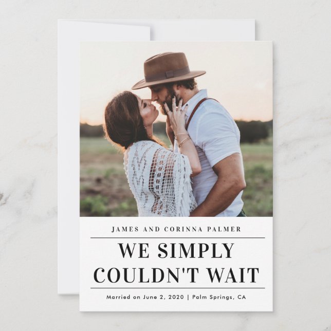 Não podíamos esperar o anúncio do casamento (Frente)