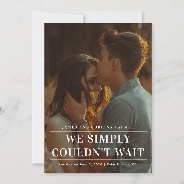 Não podíamos esperar o anúncio do casamento (Frente)