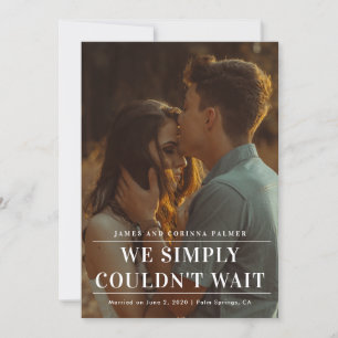 Não podíamos esperar o anúncio do casamento