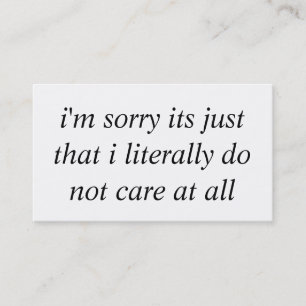 não se importe o cartão de visita