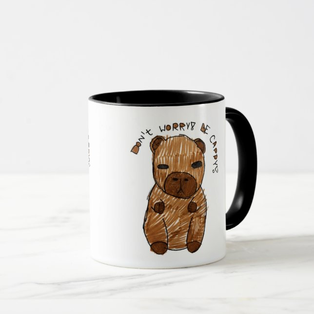 Não se Preocupe, Seja Capy! Caneca de Capivara Des (Frente Esquerda)