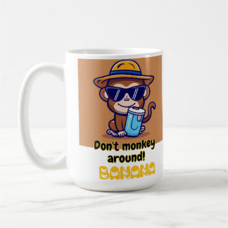 Não seja macaco! Banana - Caneca de macaco engraça