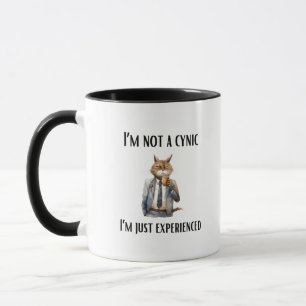 Não sou um cínico caneca desenho de gato engraçado