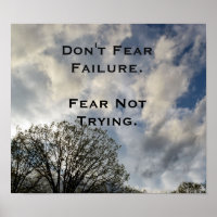 Não tenha medo de falha, Poster de Foto Inspiracio