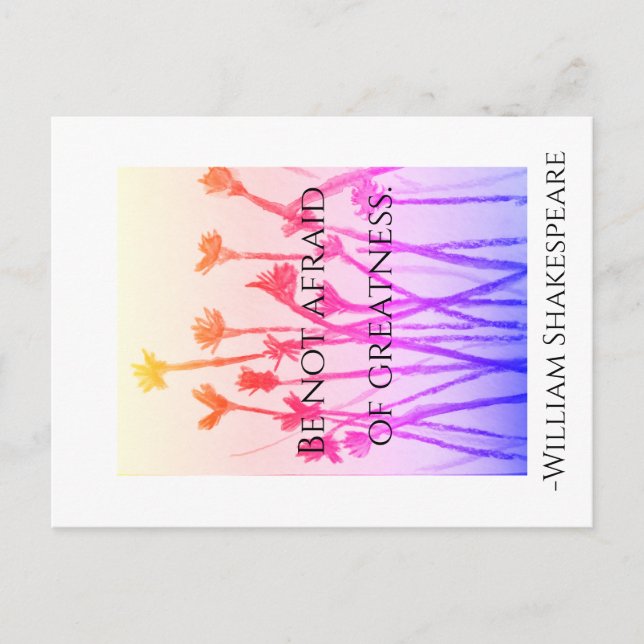 Não tenha medo do cartão postal da grandeza (Frente)