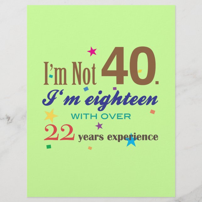 Não tenho 40 anos - Presente de aniversário engraç (Frente)