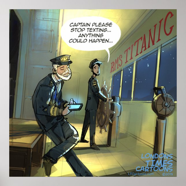 Não Texto E Titanic Poster Engraçado (Frente)