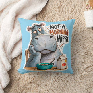 🦛😴 Não um Hipopótamo Matutino – Almofada Diverti