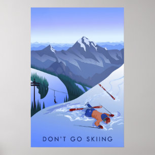 Não Vá Poster de Viagem de Esqui