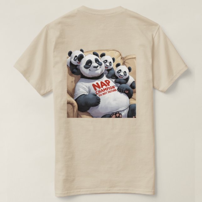 Nap Champion - Engraçado Pai Panda Sleep T-Shirt (Verso do Design)