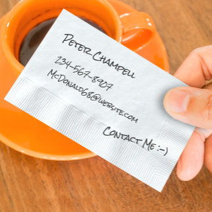 Napkin Chamando Cartão de visita