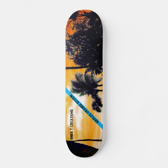 Nápoles Laranja Tempestade 7/8" Skateboard Deck (Frente)
