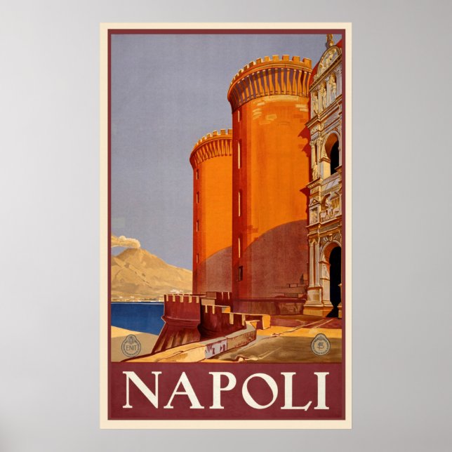 Napoli, Itália, Viagens vintage de Poster (Frente)