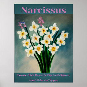 Narcissus - Poster de Qualidades da Flor de Nascim