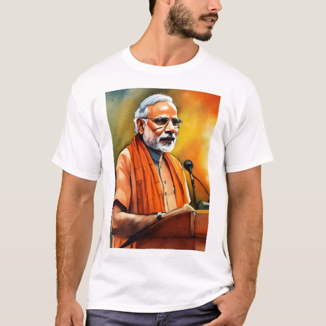 Narendra Modi: Líder Visionário Design de Camisas  (Frente)