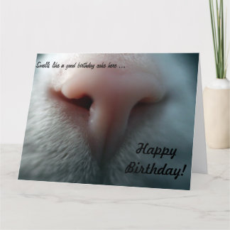 Nariz de Gato para Grande Cartão de Aniversário