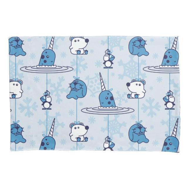 Narwhal Blue Snowflake Pattern (Frente)