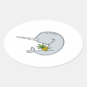 Narwhal e etiquetas do abacaxi